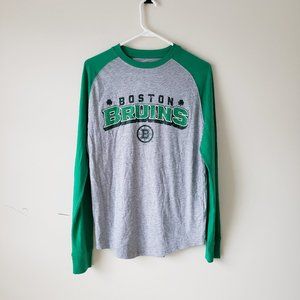 Boston Bruins Long Sleeve T-Shirt Tee Mens Small Green NHL St Patricks Day NWT